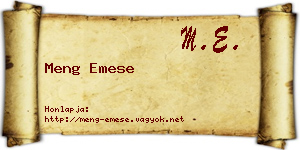 Meng Emese névjegykártya